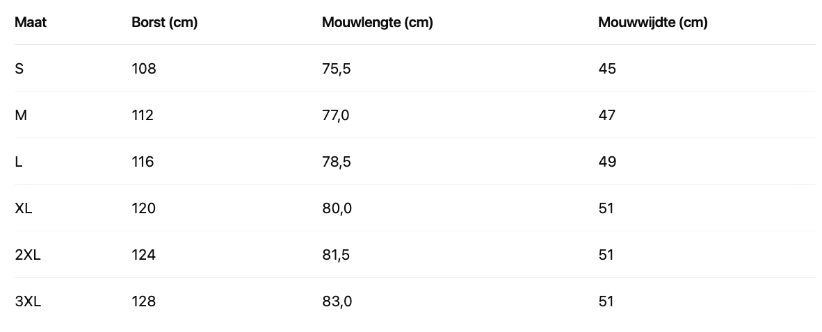 Size Chart