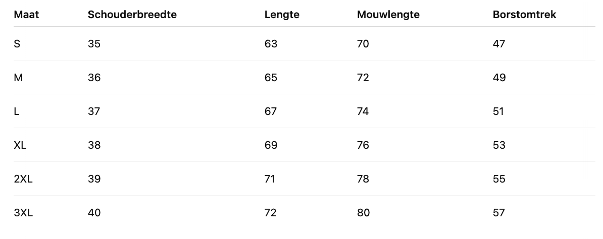 Size Chart