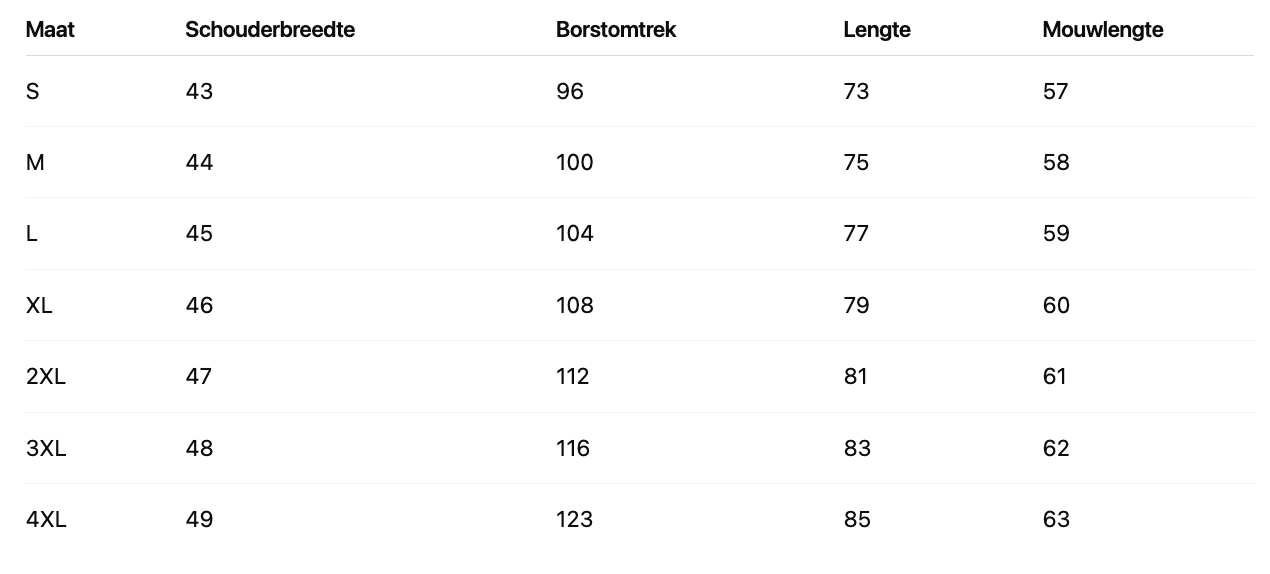 Size Chart