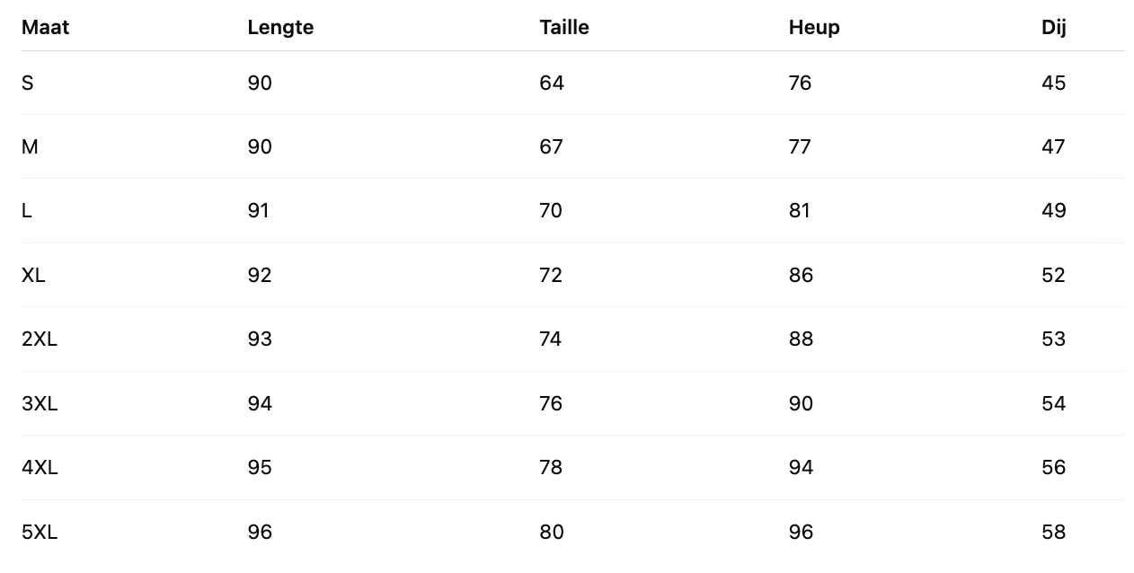 Size Chart