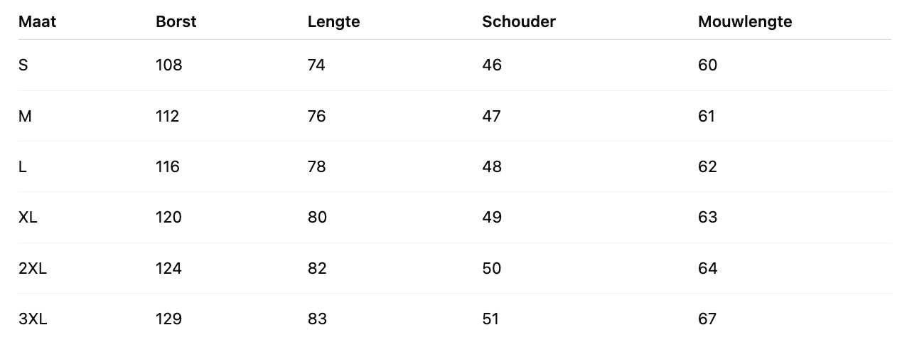 Size Chart