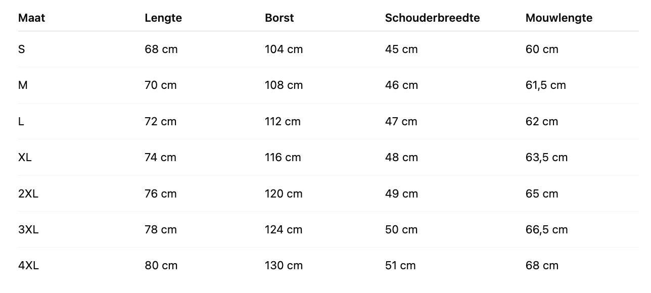 Size Chart