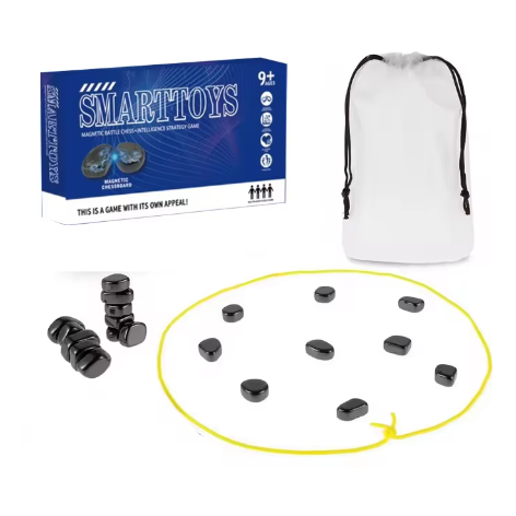 MagneLogic™ | Magnetisch Strategiespel met Stenen en Touw | Tactisch Gezelschapsspel voor Kinderen, Volwassenen en Spelletjesavonden