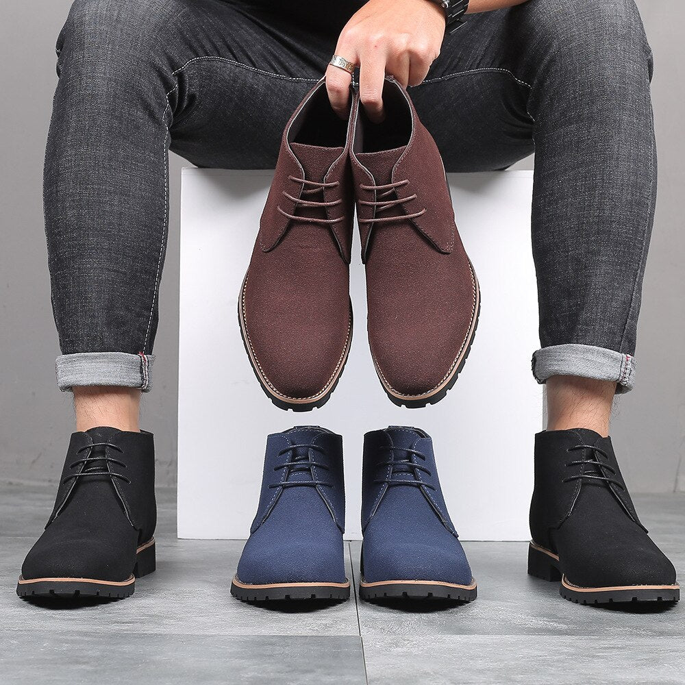 Lazaro™ | Heren Suède Desert Boots | Stijlvolle Casual Enkellaarsjes met Antislip Zool en Veterluiting
