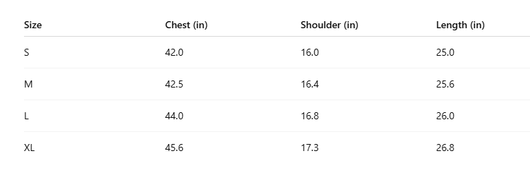 Size Chart