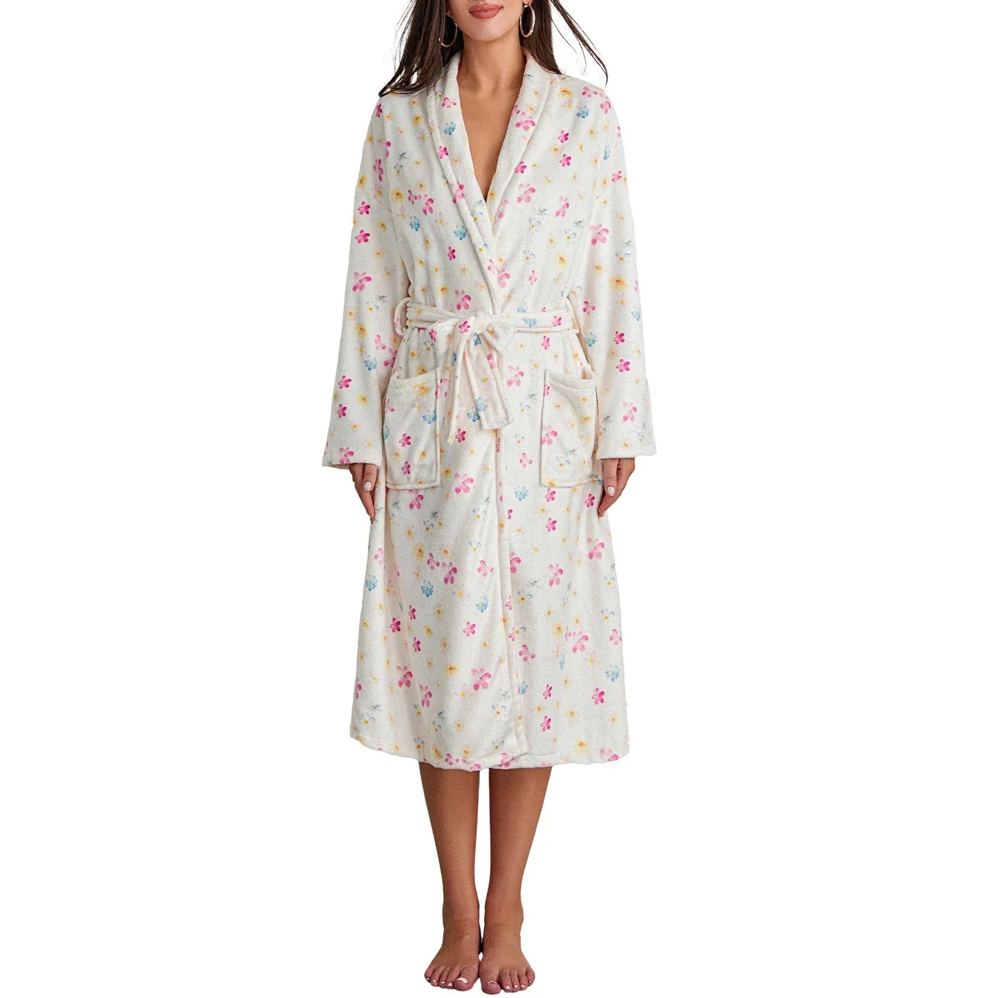 Liora | Flanellen Badjas met Print Dames