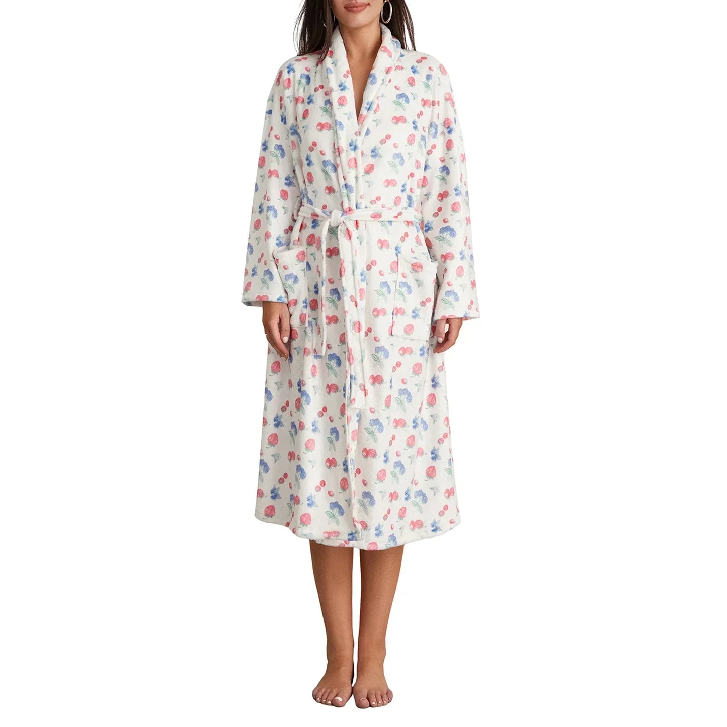 Liora | Flanellen Badjas met Print Dames