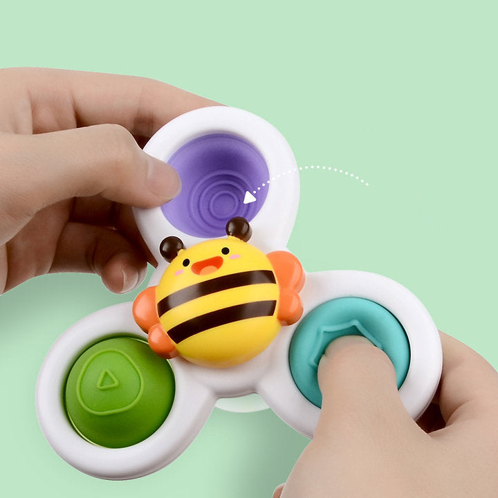 SensuSpin™ | Fidget Spinner Zuignap Speelgoed voor Baby’s | Educatief Sensorisch Speelgoed met Dierendesign voor Raam, Bad en Auto