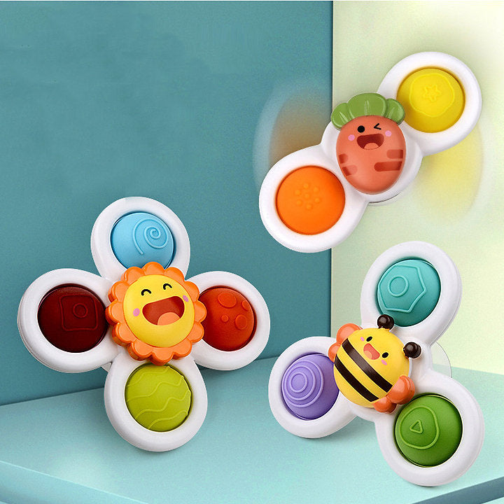 SensuSpin™ | Fidget Spinner Zuignap Speelgoed voor Baby’s | Educatief Sensorisch Speelgoed met Dierendesign voor Raam, Bad en Auto