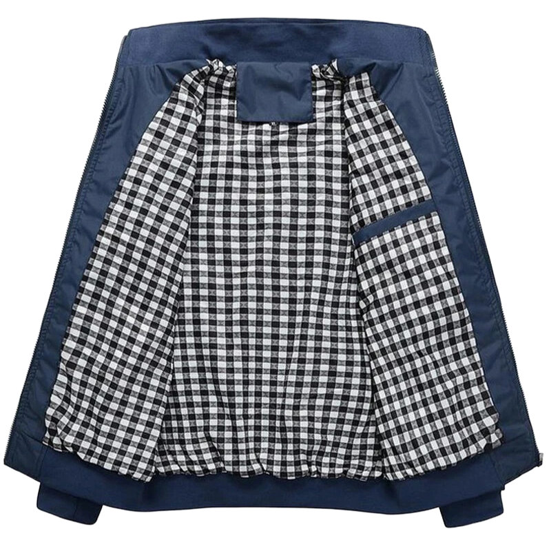 Tim™ | Heren Lichtgewicht Bomberjack met Geruite Voering en Opstaande Kraag | Casual Tussenjas voor Lente en Herfst