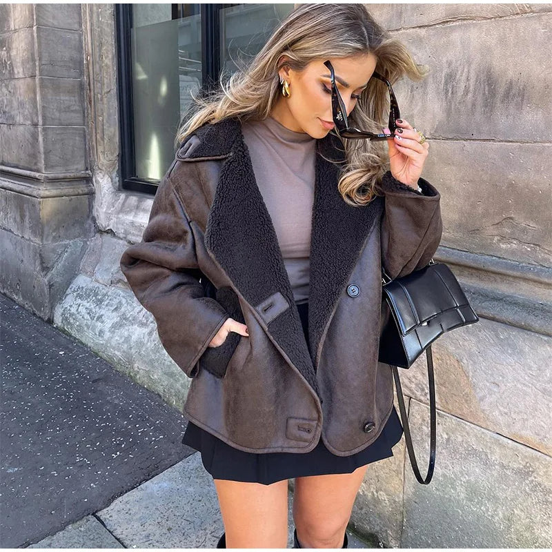 Esmé | Oversized Shearling Jas