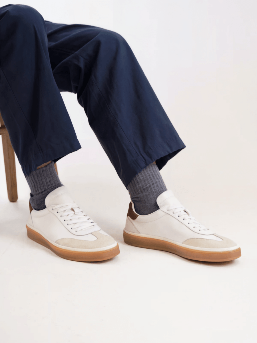 Lazaro | Witte Leren Sneakers Heren