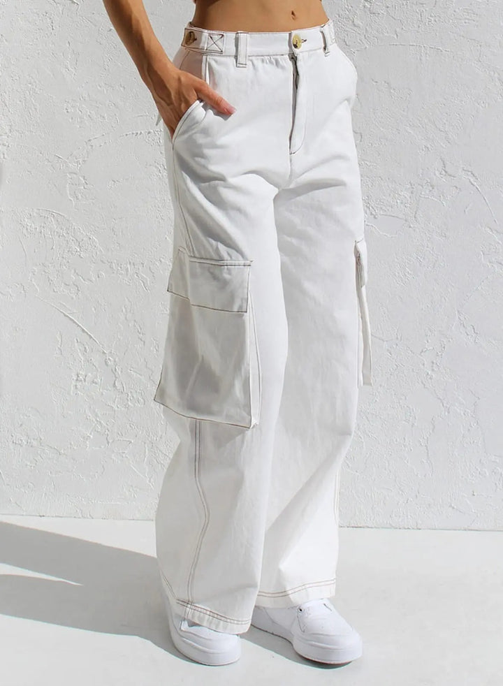 Valeria | Dames Cargo Broek met Wijde Pijpen