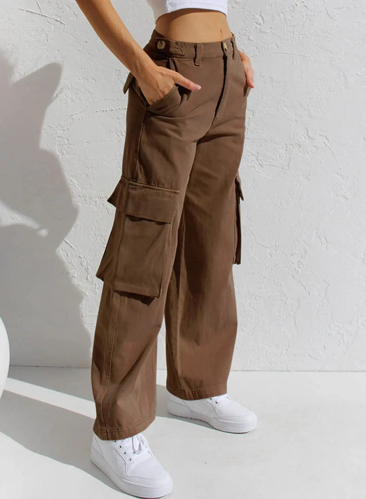 Valeria | Dames Cargo Broek met Wijde Pijpen
