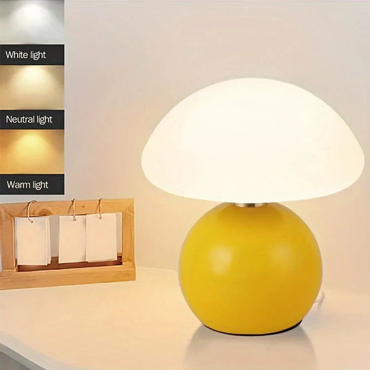 Elowen™ | Scandinavische Paddenstoel Tafellamp | Minimalistisch Design met Instelbare LED Sfeerverlichting