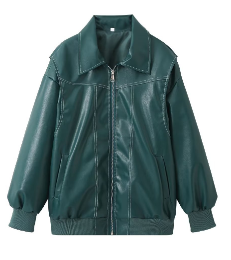 Zarielleβ’ | Dames Oversized Leren Jas met Cropped Fit | Stoer Imitatieleer Streetwear Bikerjack