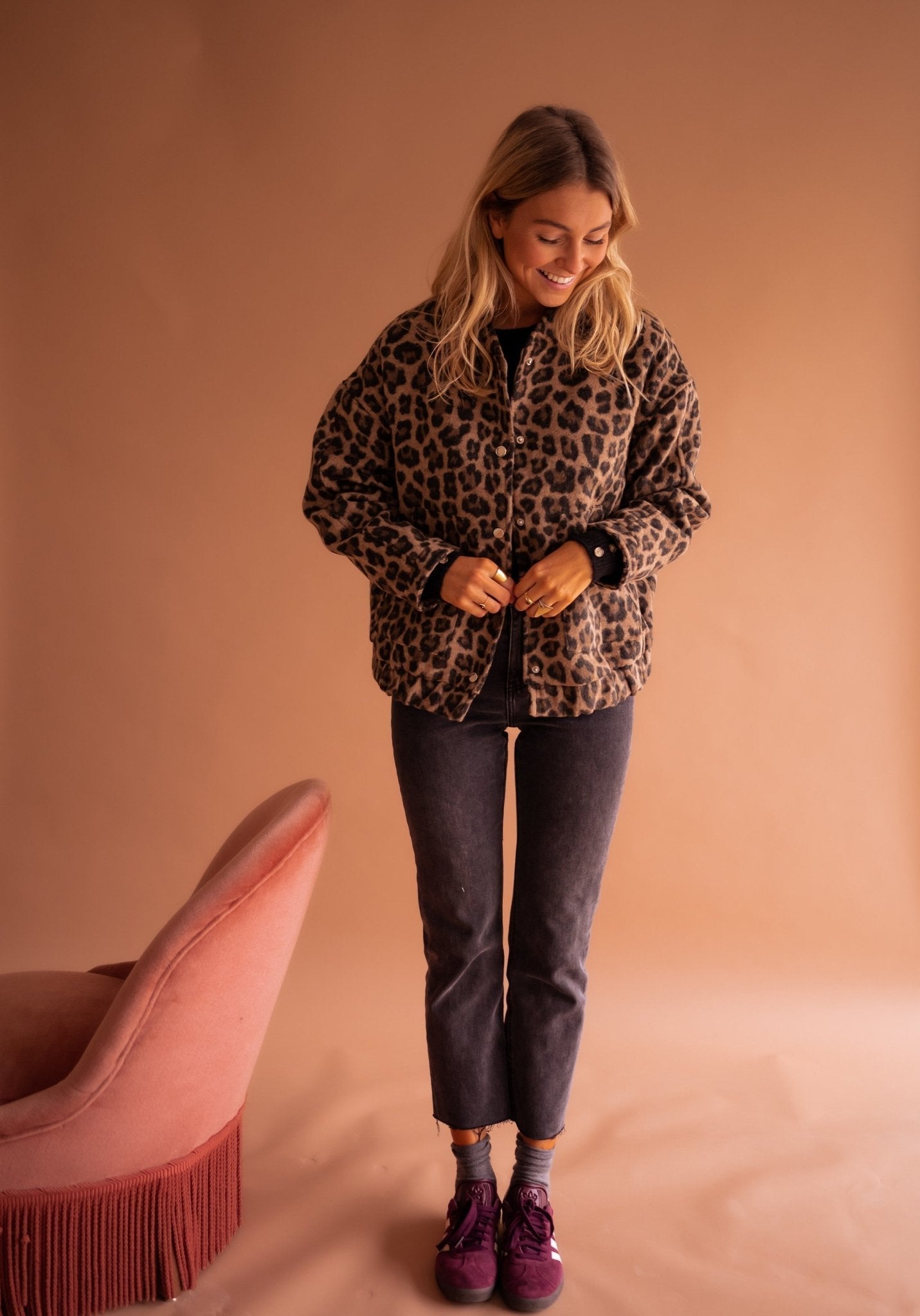 Zayla | Teddy Panterprint Jas Dames