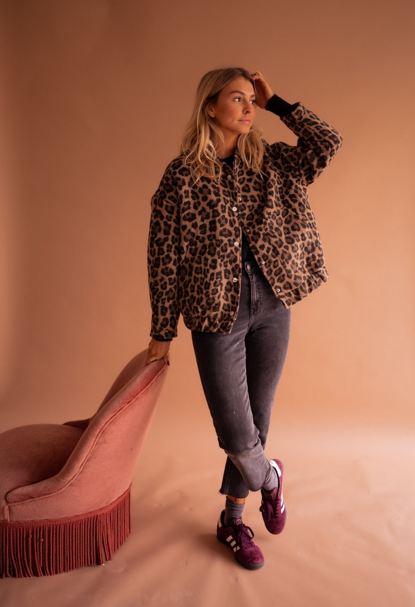 Zayla | Teddy Panterprint Jas Dames
