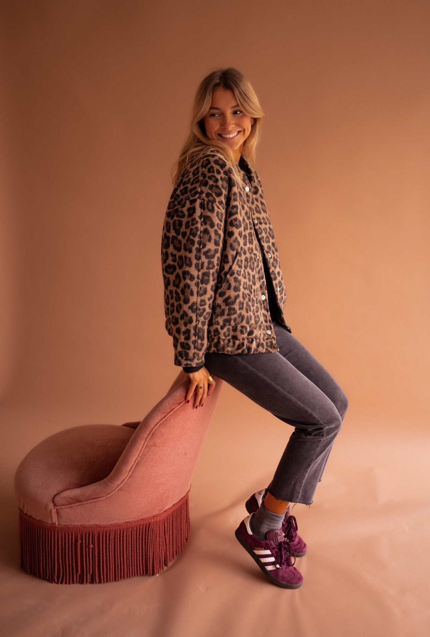 Zayla | Teddy Panterprint Jas Dames