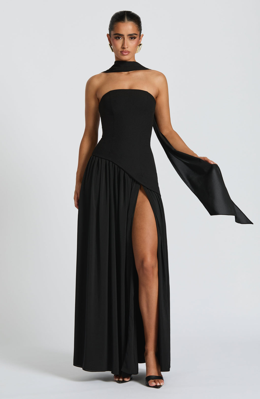 Nerina | Strapless Avondjurk Met Split