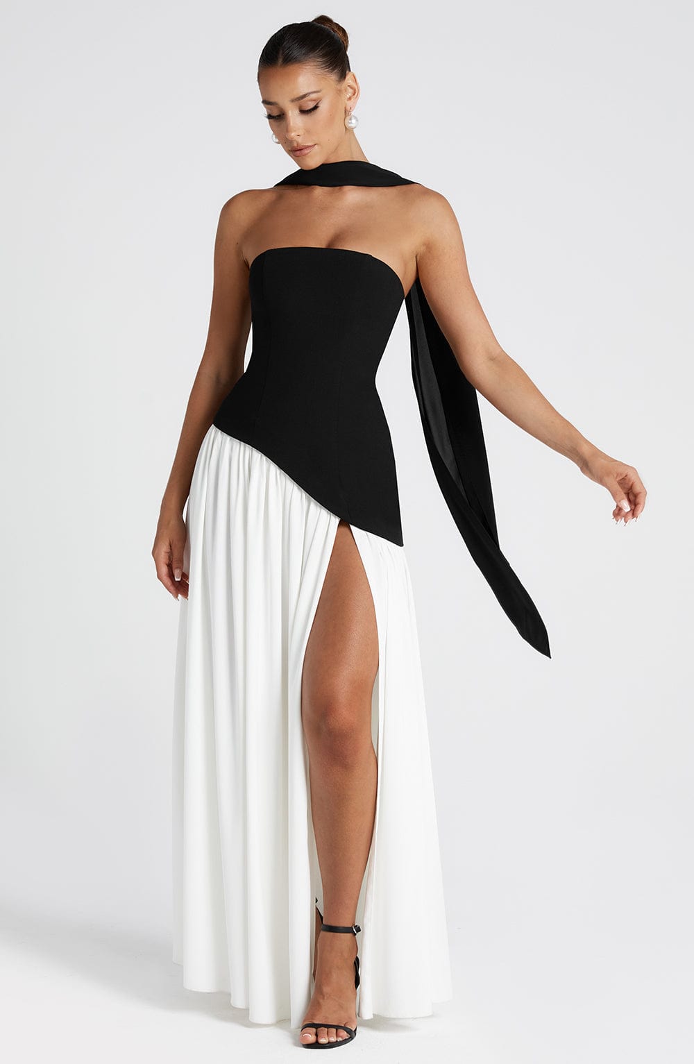 Nerina | Strapless Avondjurk Met Split