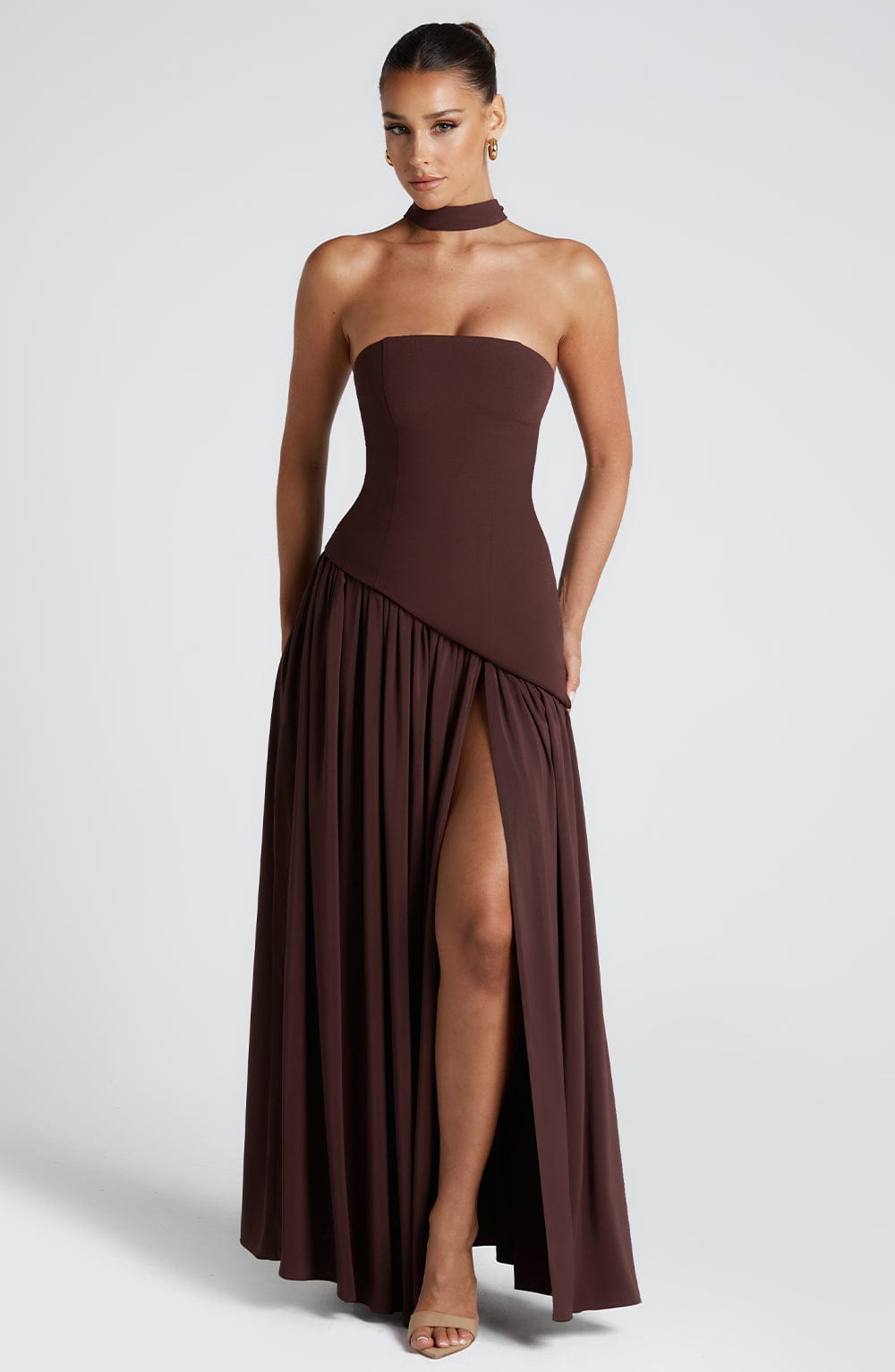 Nerina | Strapless Avondjurk Met Split