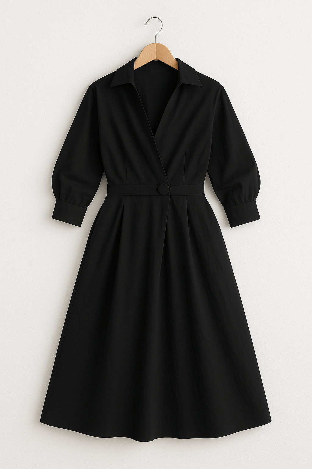 Isotta | Elegante Midi-Jurk Dames Met Geplooide Taille en A-Lijn Rok