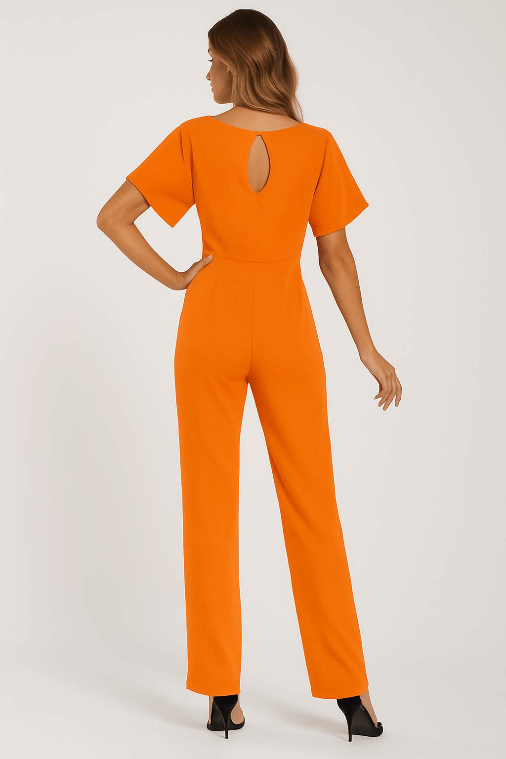 Éliane | Elegante Jumpsuit Met Strikceintuur En Korte Mouwen Dames