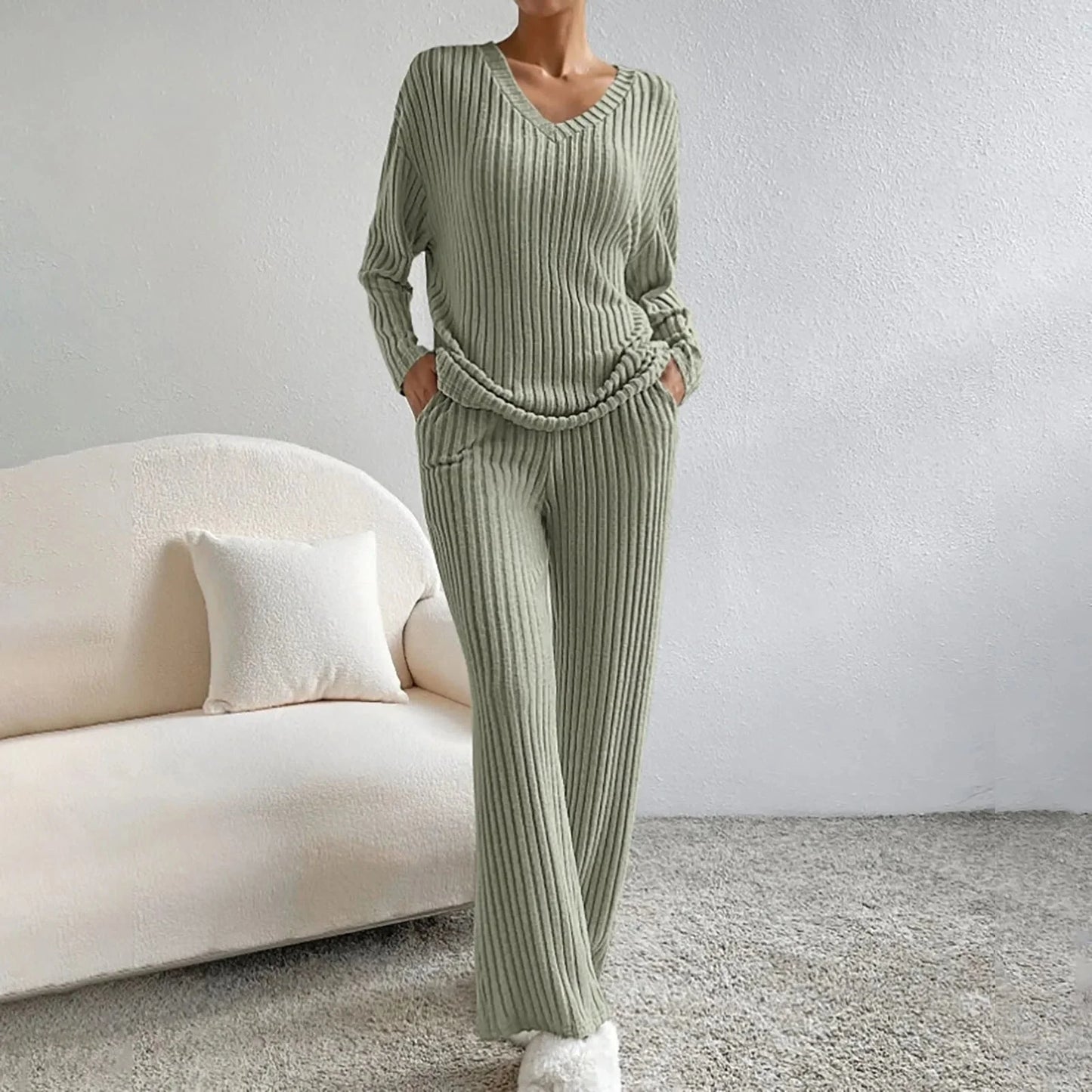 Liora | Geribbelde Tweedelige Loungeset Dames
