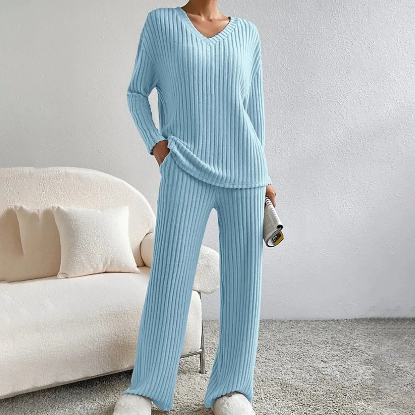 Liora | Geribbelde Tweedelige Loungeset Dames