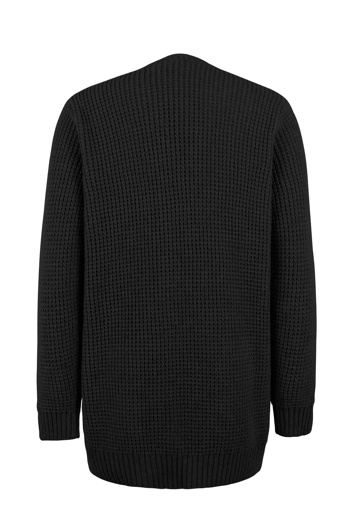 Mireille | Lange Grofgebreide Openvallende Cardigan Met Zakken Dames