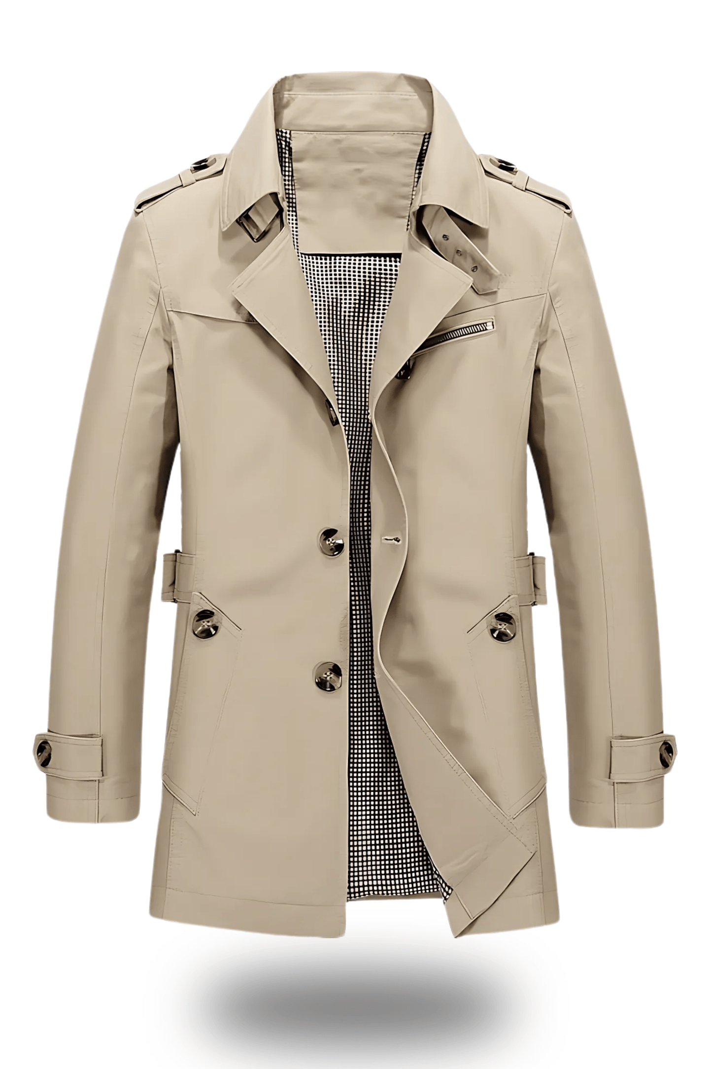 Damián | Klassieke Trenchcoat Met Reverskraag En Dubbele Knopenrij Heren