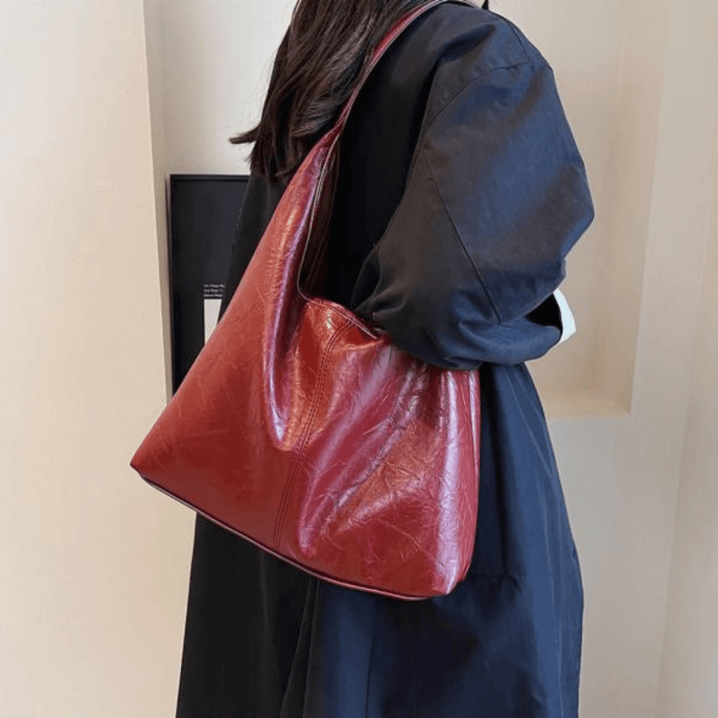 Elira | Minimalistische Schoudertas Dames Van Zacht Kunstleer Met Ruime Binnenkant