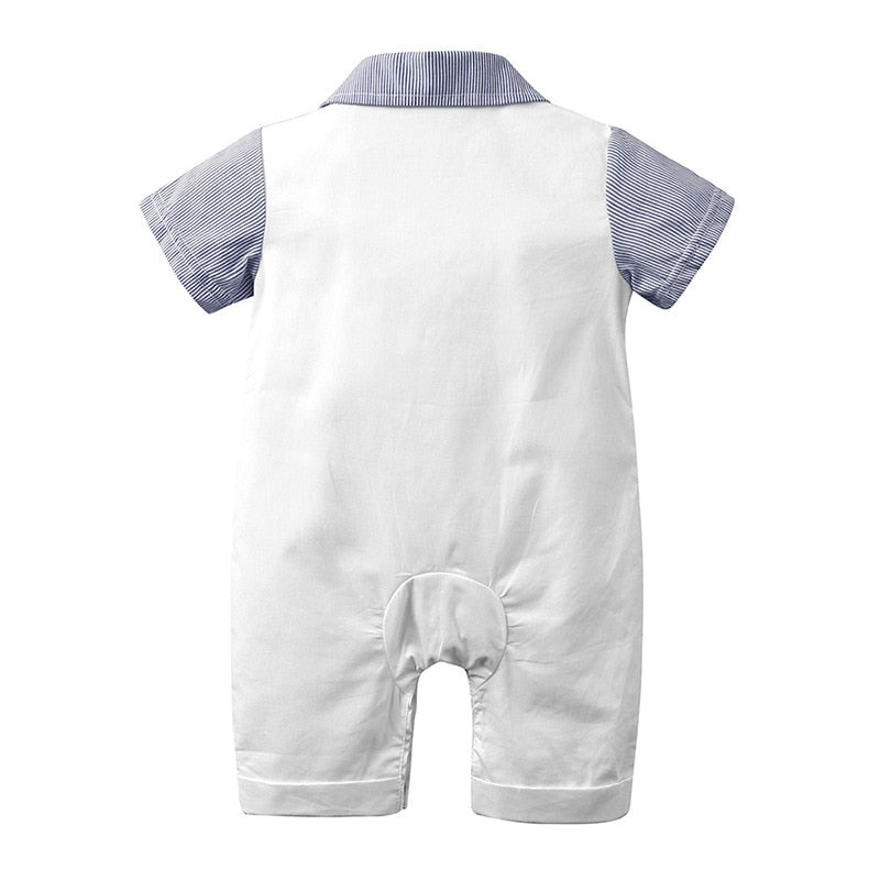 Petit Gala™ | Luxe Babyromper in Kostuumstijl met Strik en Giletlook