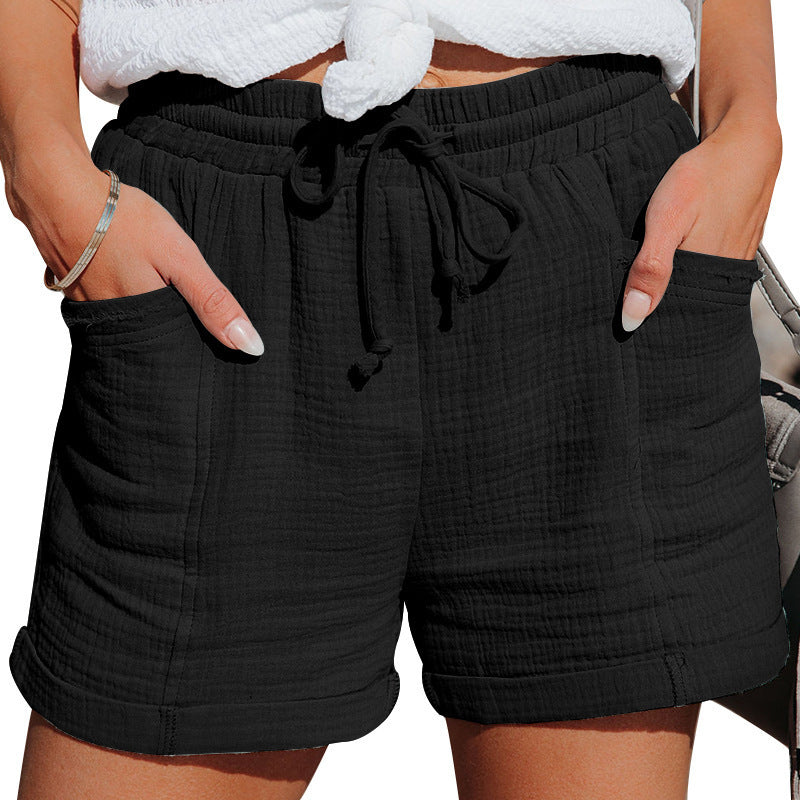 Noemi | Luchtige Katoenen Short met Trekkoord Dames