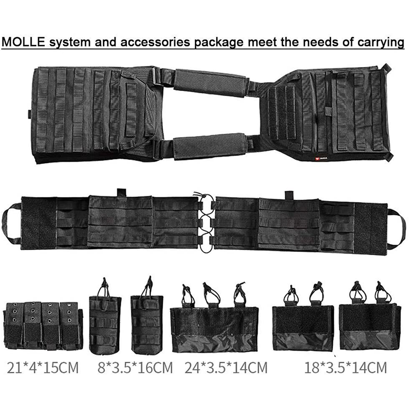 Phalanx | Tactisch MOLLE Vest Met Meerdere Pouches & Verstelbare Pasvorm