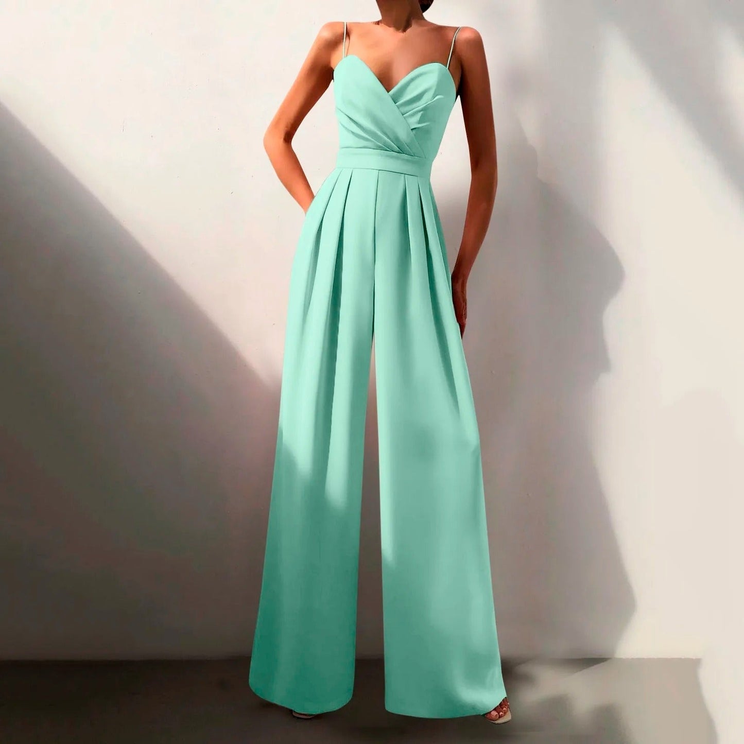 Solayna™ | Strapless Jumpsuit Dames Elegant | Chique One-Piece met Sweetheart Top en Wijde Pijpen voor Feest of Bruiloft
