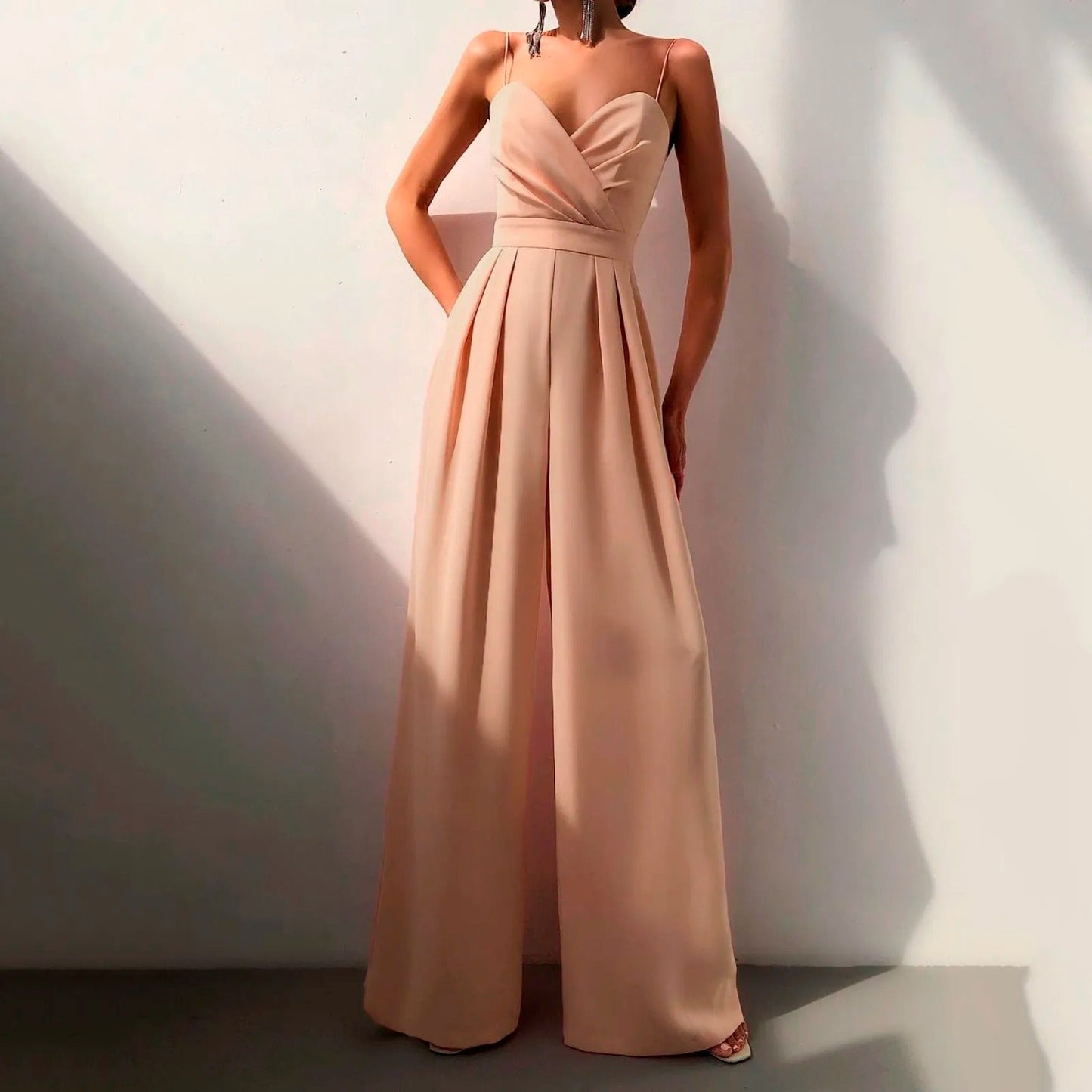 Solayna™ | Strapless Jumpsuit Dames Elegant | Chique One-Piece met Sweetheart Top en Wijde Pijpen voor Feest of Bruiloft