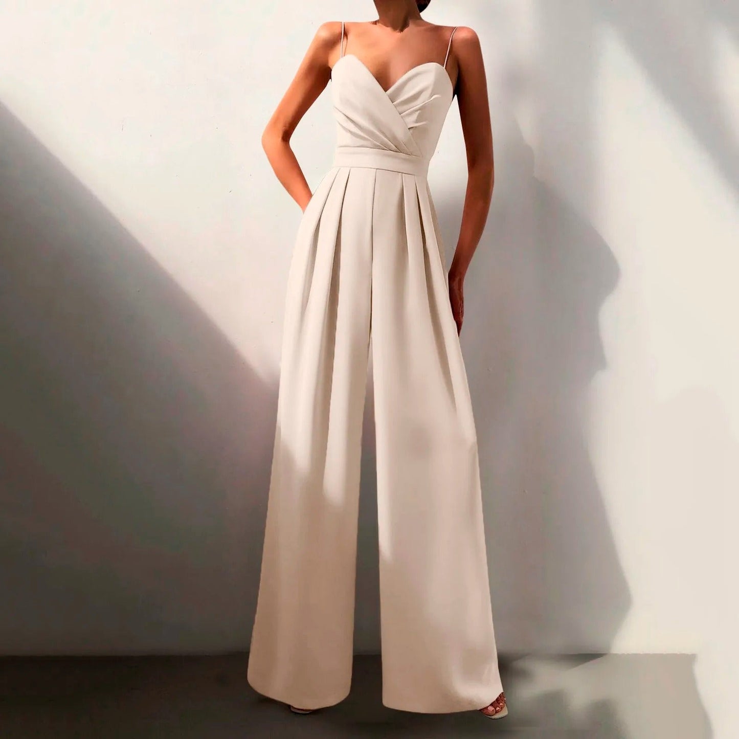 Solayna™ | Strapless Jumpsuit Dames Elegant | Chique One-Piece met Sweetheart Top en Wijde Pijpen voor Feest of Bruiloft