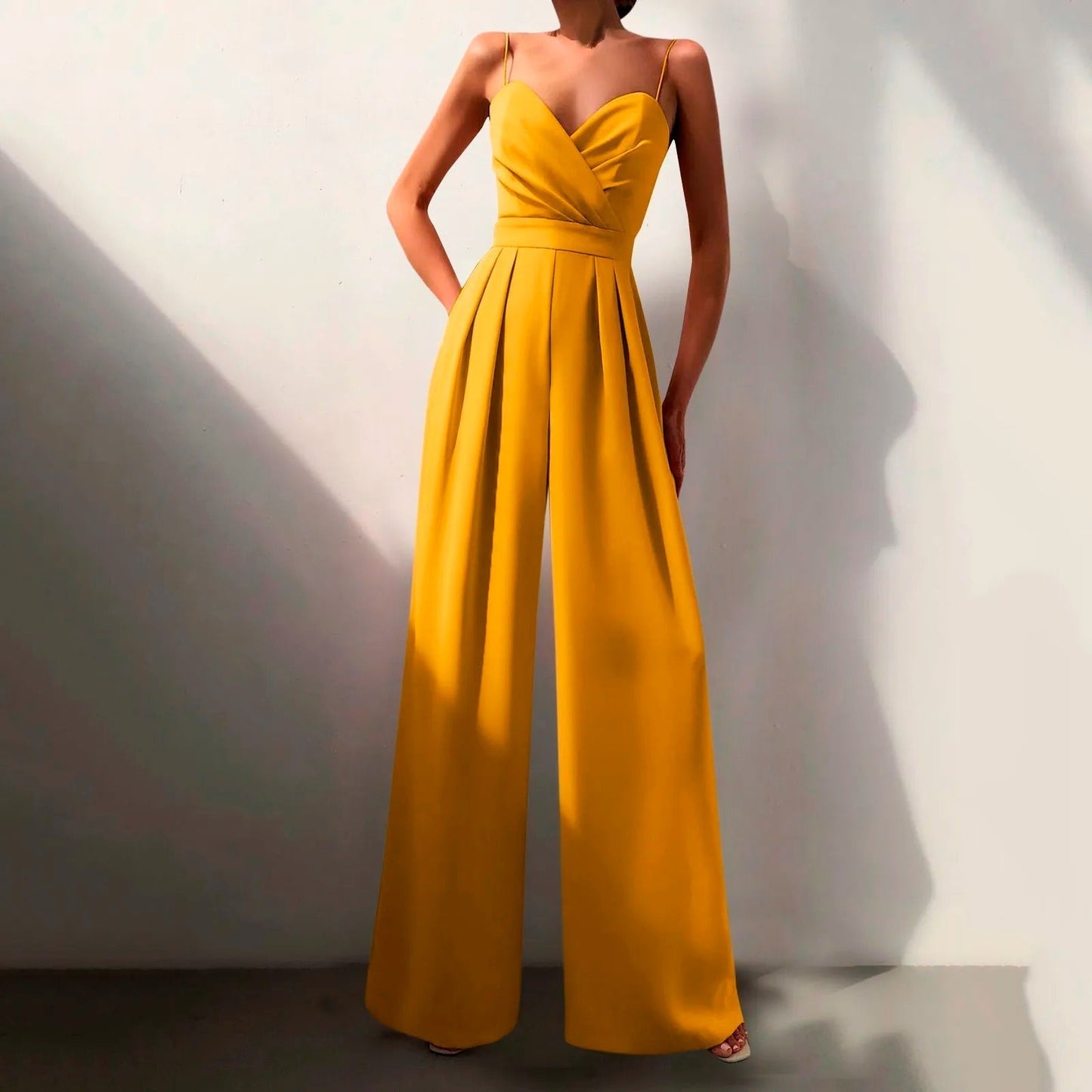 Solayna™ | Strapless Jumpsuit Dames Elegant | Chique One-Piece met Sweetheart Top en Wijde Pijpen voor Feest of Bruiloft