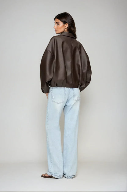 Mirella | Oversized Leren Jack