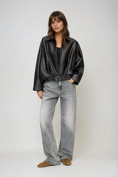 Mirella | Oversized Leren Jack
