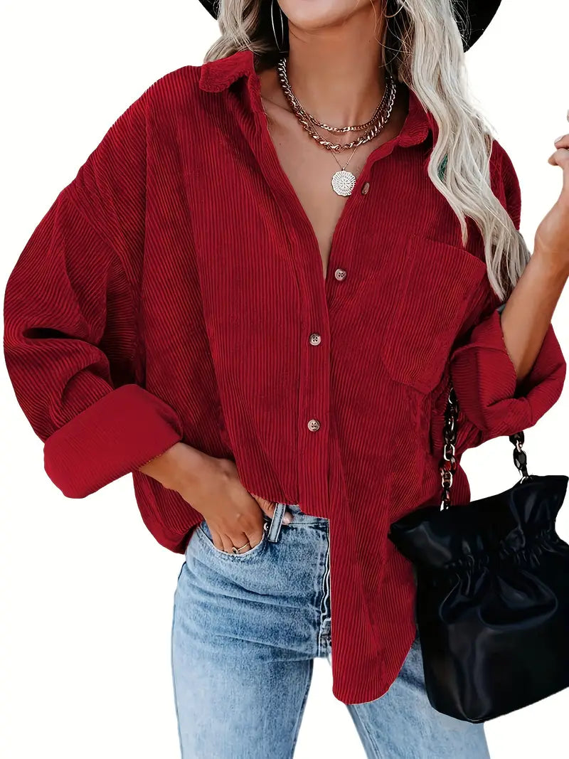 Elora | Ribfluweel Overshirt