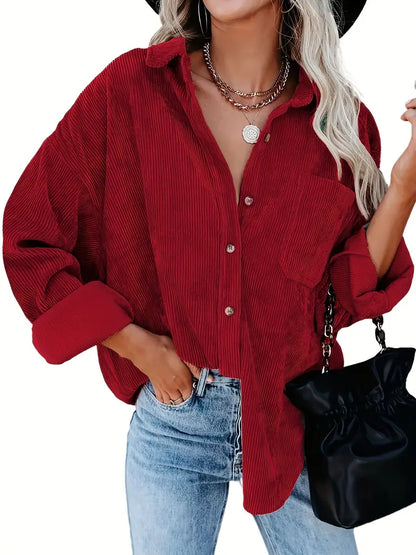 Elora | Ribfluweel Overshirt