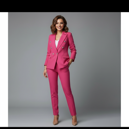 Valéris | Tweedelig Dameskostuum met Goudkleurige Knopen