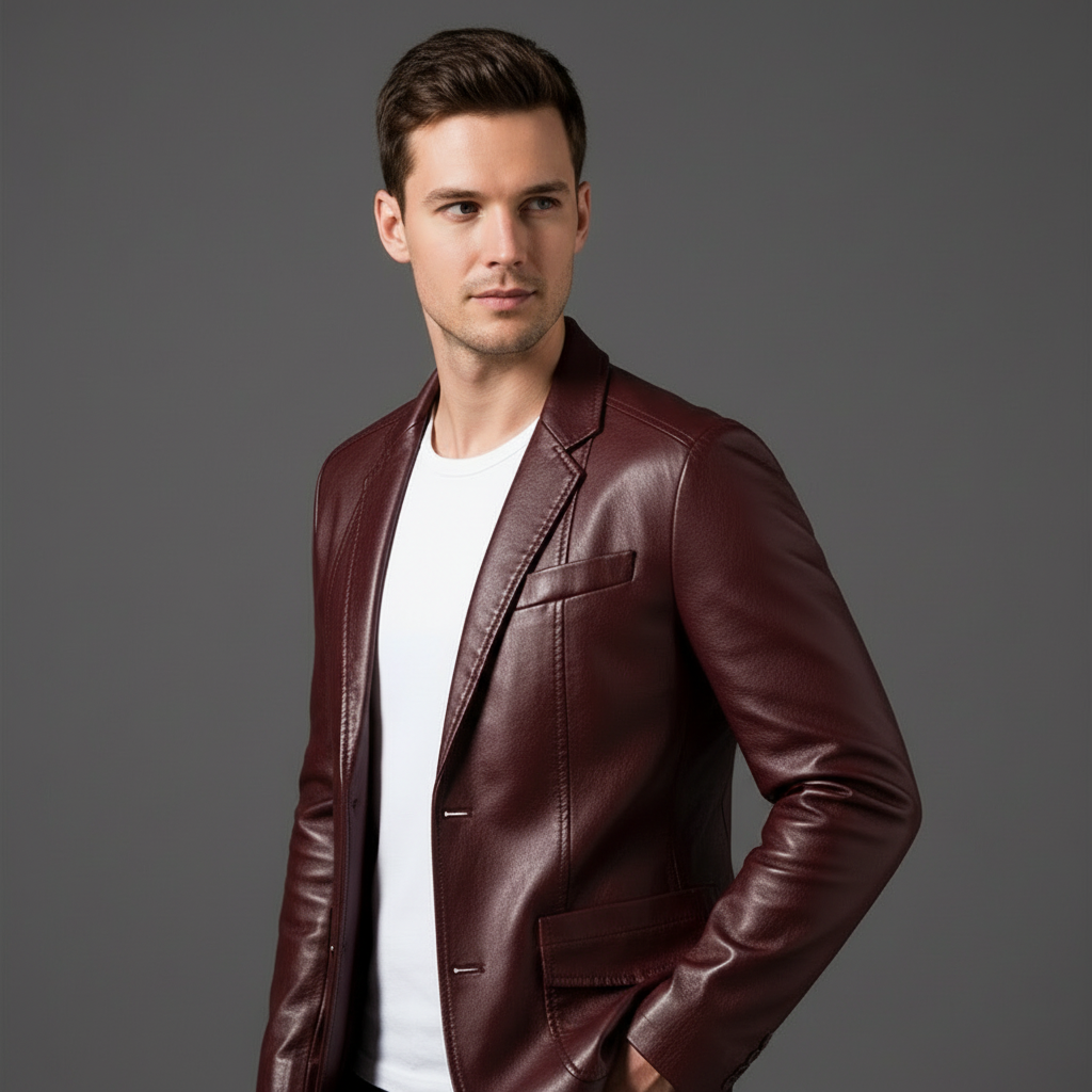 Julian | Trendy Leren Colbertjas