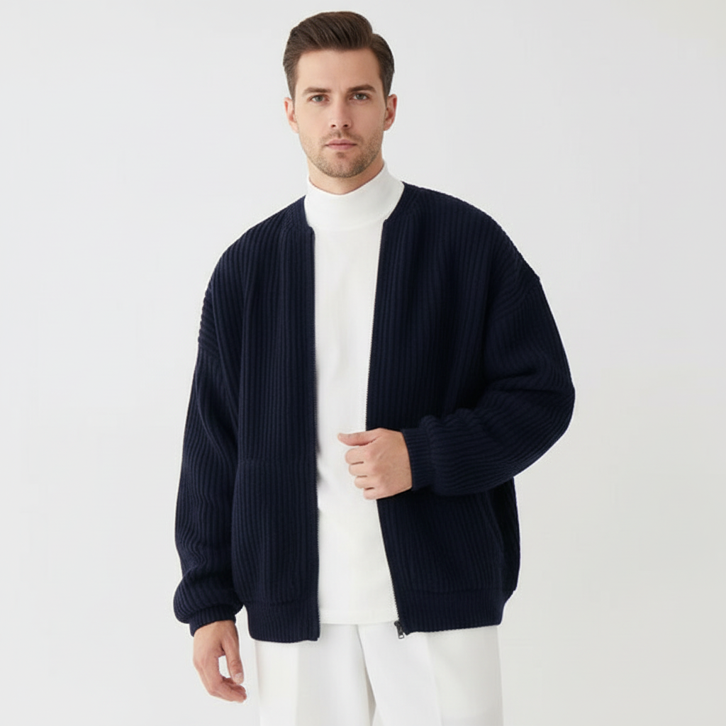 Milan | Gebreide Cardigan met Rits Heren