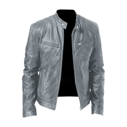 Matteo | Luxe Leren Bikerjack met Tijdloze Motorlook en Minimalistisch Design