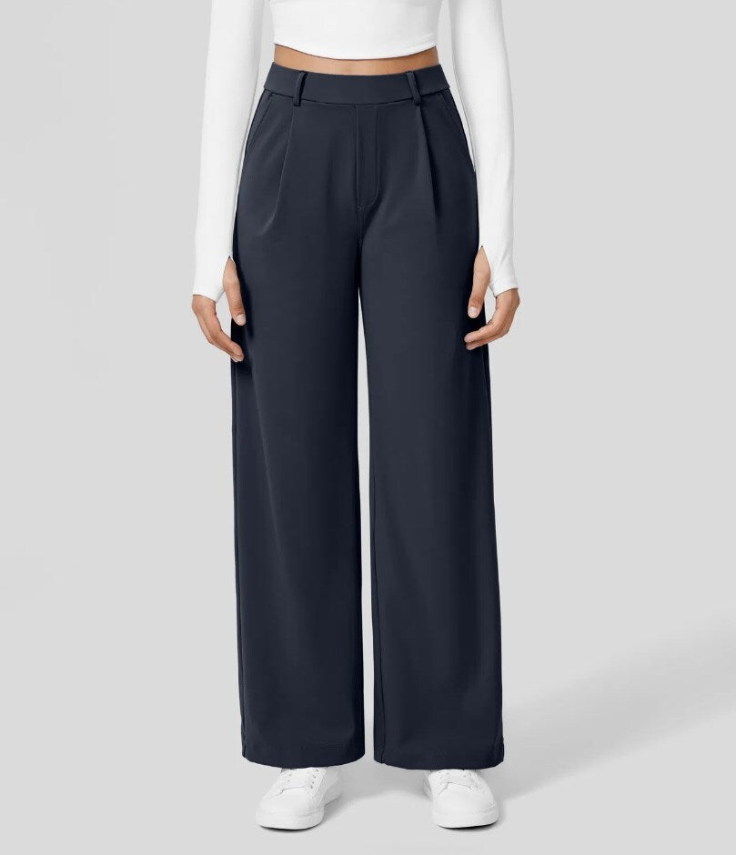 Sophia™ | High Waist Luxe Dames Pantalon Flatterende Pasvorm en Zakken