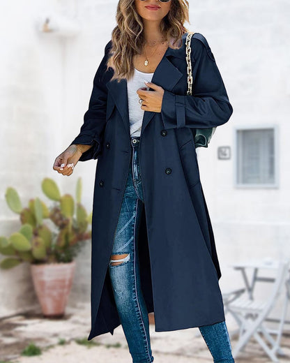 Camille™ | Effen Trenchcoat met Klassieke Reverskraag en Tijdloze Stijl